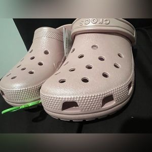 Pink crocs that sparkles